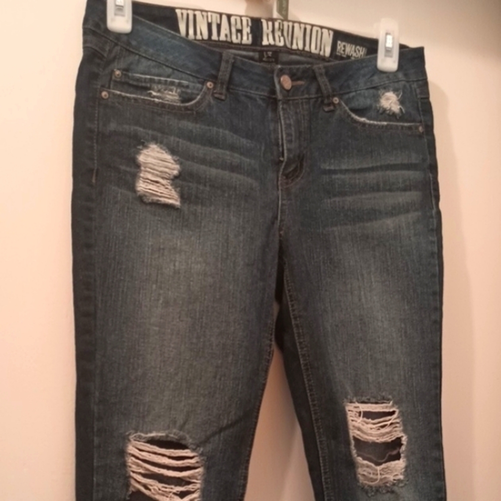 Distressed Gray Boyfriend Jeans